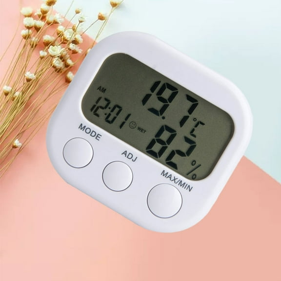 WHAMVOX Thermometer Real Time Temperature and Humidity Meter 8.00X7.50X2.00CM White