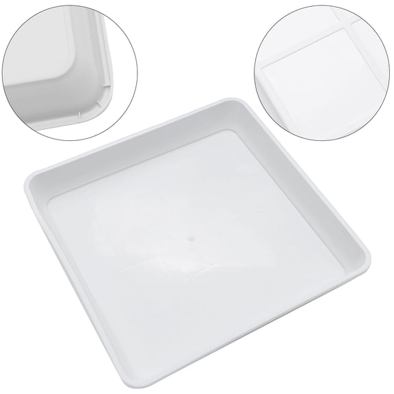 KHBUAB White Resin Plastic Breakfast Plate with Thick Tray Design Smooth Non Deformable Food Serving Tray