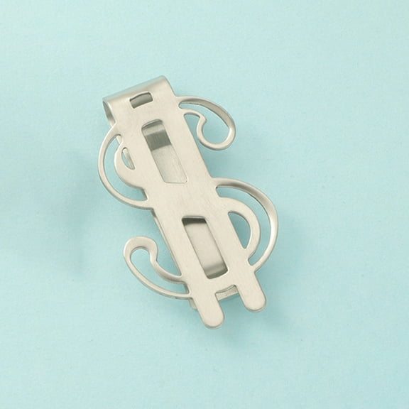 WHAMVOX Thin Money Clip Stainless Steel Bill Fixing Small Silver