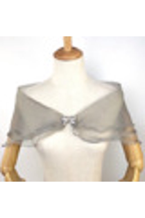 Three-layer Wedding Shawl Bride 47.50X29.00X0.70CM Grey