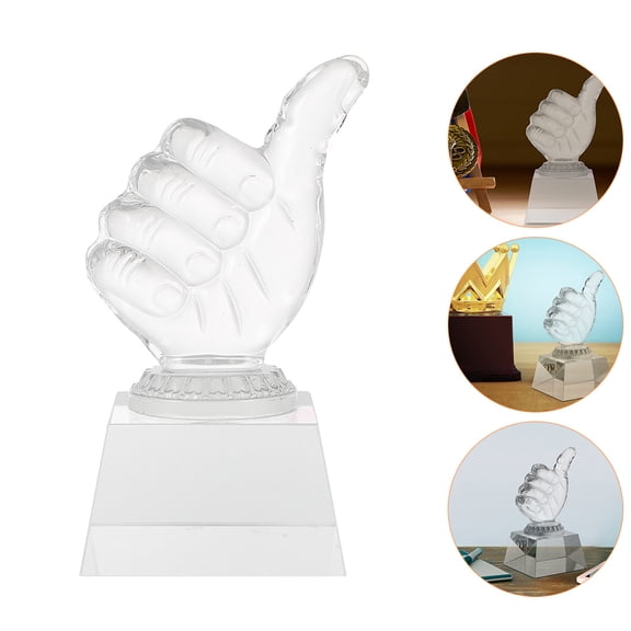 ROMANSENTIAL Party Trophy Crystal Hand-Shaped Transparent 1Pcs Decoration