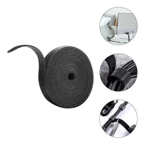 WHAMVOX Tie Tape Zip Ties Cable Electric Wire Black Flannel Pp Hook 300X1.4cm