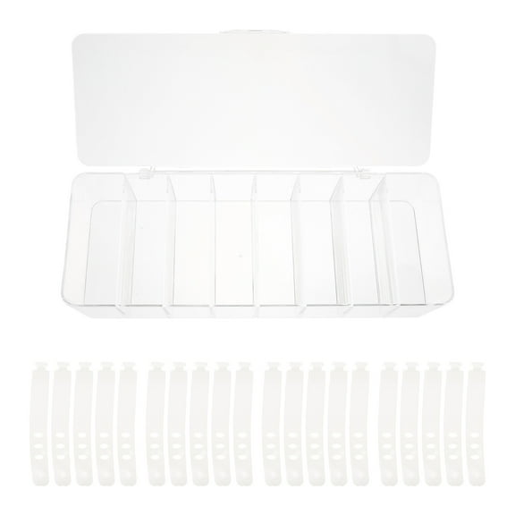 ROMANSENTIAL Clear Plastic Wire Organizer Box Cable Storage with Cover for Neat Cord Management