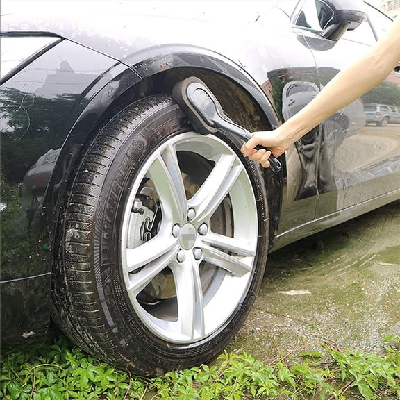 YSNOOWE Black Tire Shine Sponge with Handle for Easy and Efficient Car Tire Dressing and Detailing Application