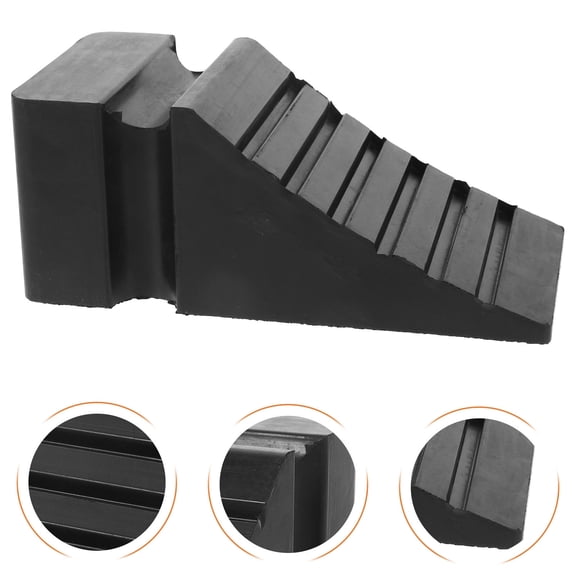 WHAMVOX  Tire Wheel Chock Rubber Trailer Wedge for Car Skid Travel Black