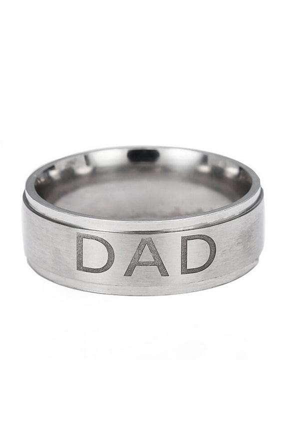 Titanium Steel Ring for Dad Engraved Love You Dad Heavy Duty Durable Gift Size 13
