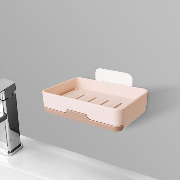 WHAMVOX Bathroom Soap Dish Container with Cup Holder - Toilet Soap Case and Accessories Organizer