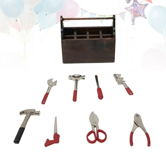 WHAMVOX Tool Boxes Micro Toolbox Mini Doll House Props Miniature Model Decoration