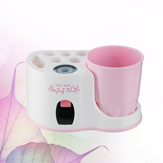 WHAMVOX Toothpaste Dispenser Wall Mounted Squeezer Storage Rack Pink Made of Durable Plastic for Home Use 1Pc