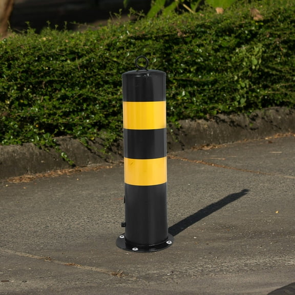 WHAMVOX Traffic Safety Bollard Steel Parking Lot Barrier for Road Construction 6.5 ft