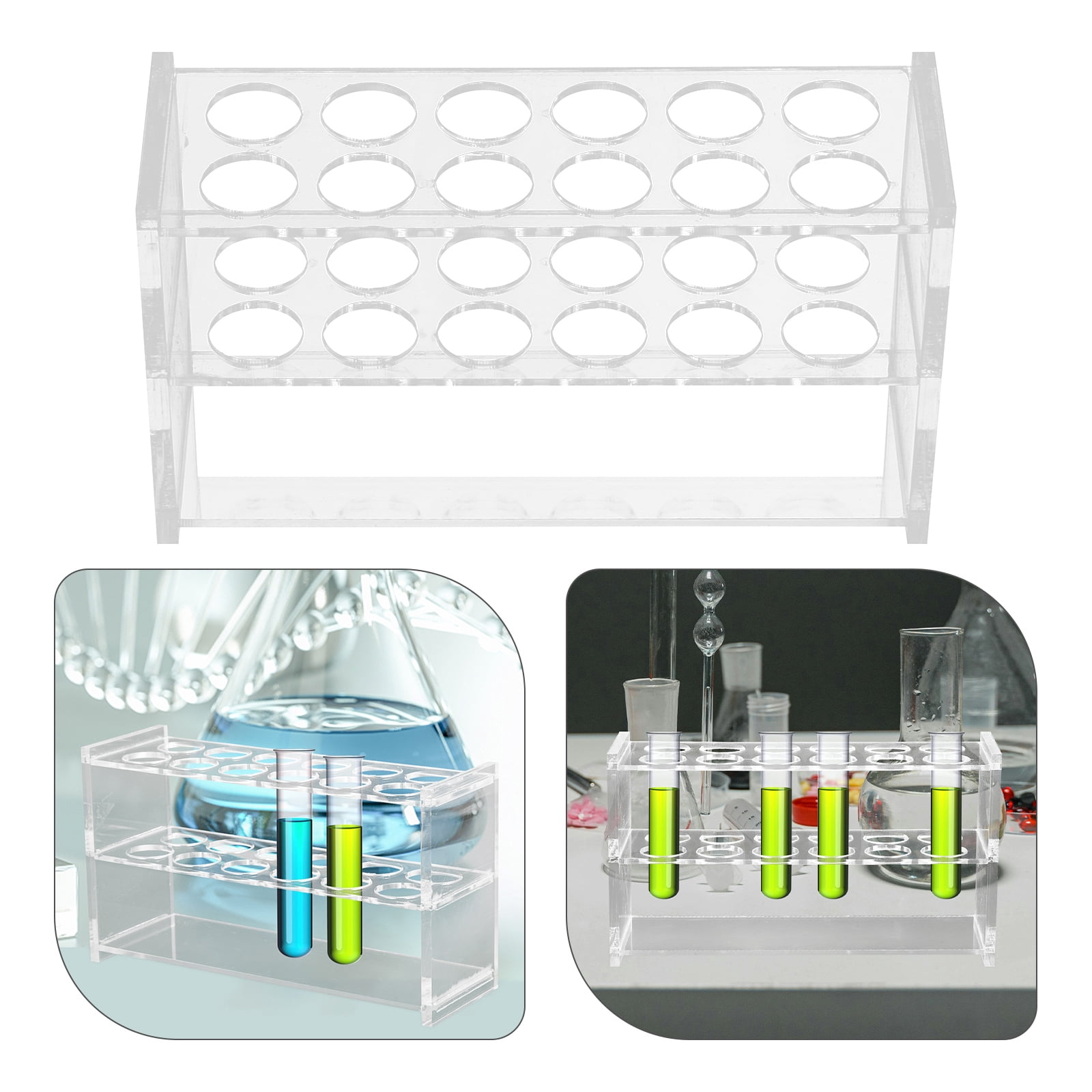 WHAMVOX Transparent Acrylic Rack with 6 Slots Lightweight Laboratory ...
