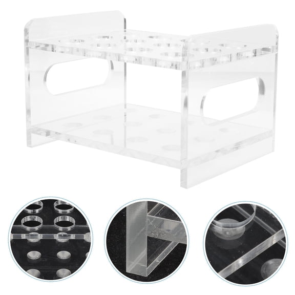 Luxshiny Clear Acrylic Test Tube Rack with 12 Holes for Laboratory Use and Research Sample Storage Stand