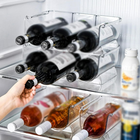 WHAMVOX Transparent Acrylic Wine Bottle Holder Rack for Home Use, Holds One Standard Size Wine Bottle, and Stylish