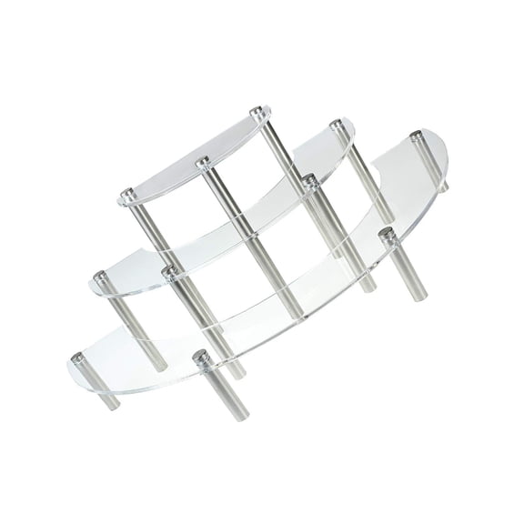 WHAMVOX Transparent Acrylic and Metal Cake Rack for Storage Beautiful and Three Tier 9.84 Inches