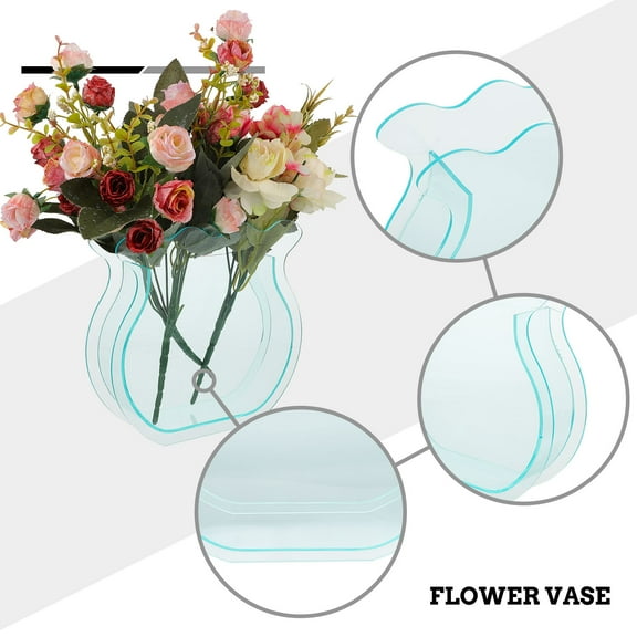 WHAMVOX  Transparent Decorative Vase Flower Arrangement Container Simple