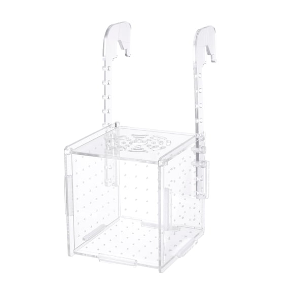 WHAMVOX Transparent Acrylic Fish Tank Breeding Isolation Box with Hook Pattern, Aquarium Incubator and Hatching Holder for Fish