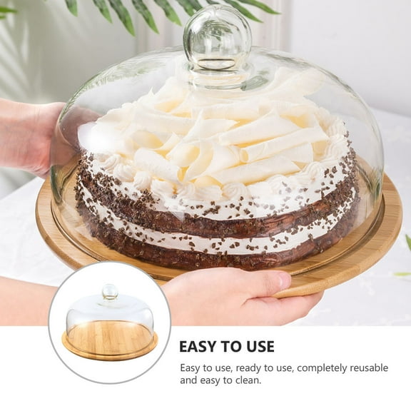 WHAMVOX Transparent Glass Cake Display Stand with Cover, Easy to Clean, Storage Solution for Cakes and Desserts