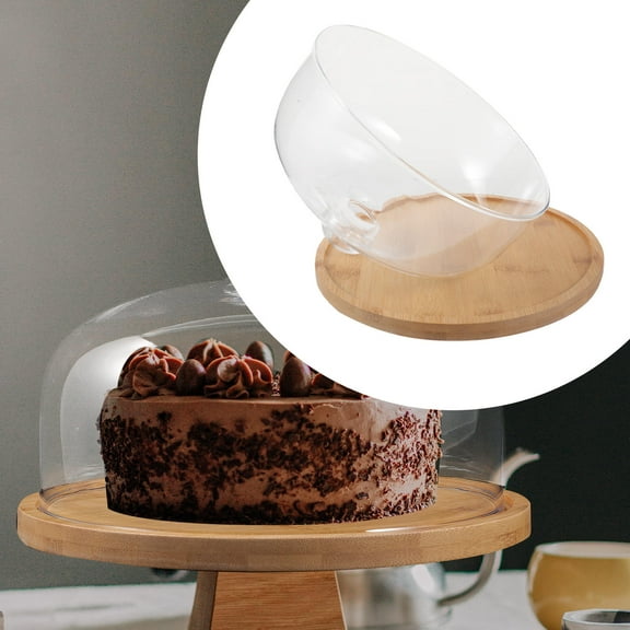 WHAMVOX Cake Rotating Tray Glass 1Set 9.63X9.63X6.68in