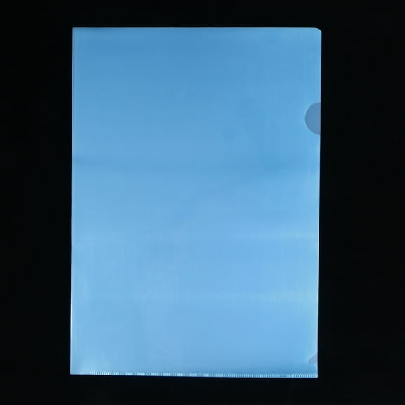 WHAMVOX Transparent L Type File Folder for Organizing Documents in Home Office School with PP Blue A4 Size