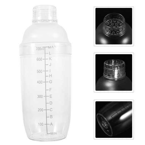 WHAMVOX Transparent Plastic Cocktail Mixing Cup for Home and Bar Use with Easy Clean Design 700ml