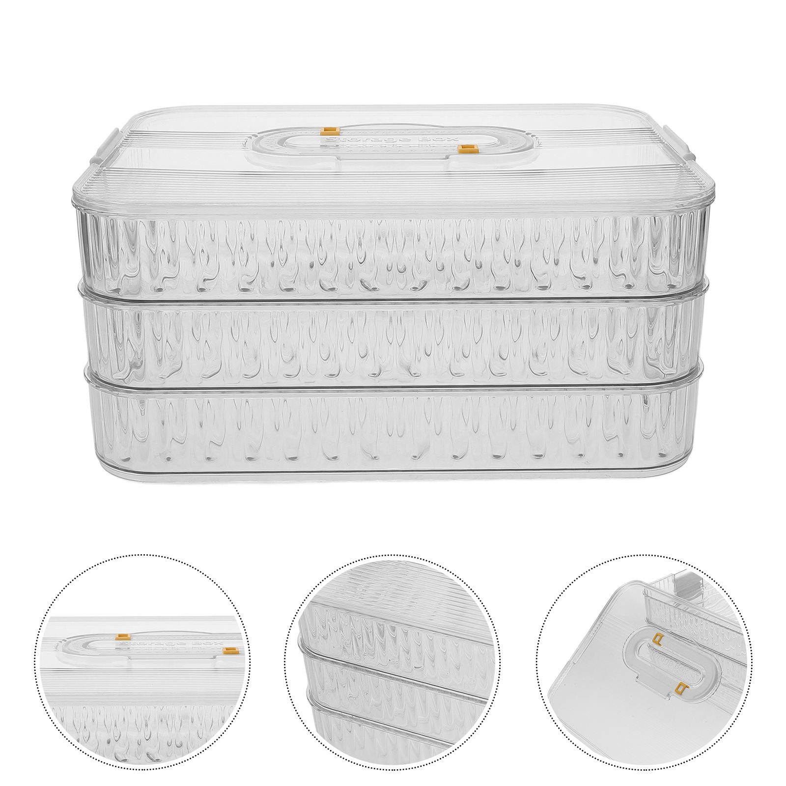 WHAMVOX Transparent Plastic Fridge Storage Case for Dumplings with Date ...
