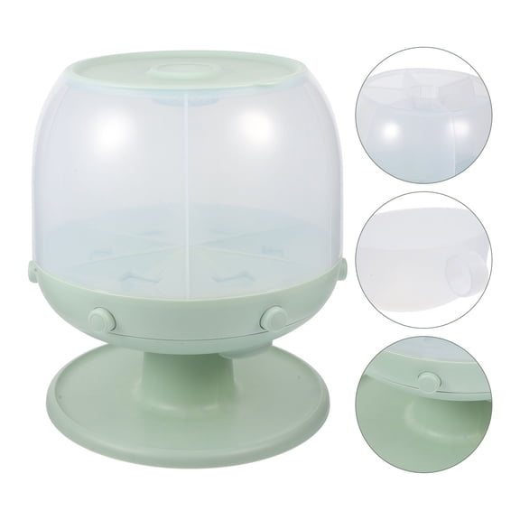 WHAMVOX Transparent Rice Dispenser Rotating Cereal Food Dispenser Airtight Grain Storage Container