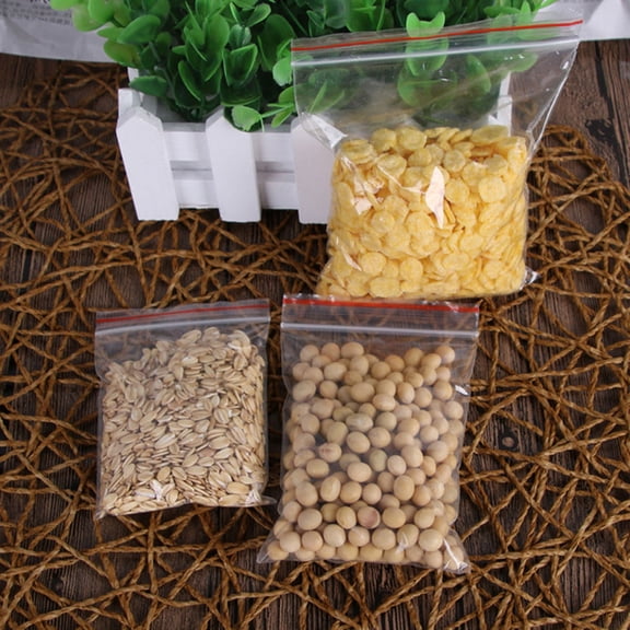 YSNOOWE 100Pcs Clear Plastic Sealed Bags Reclosable Storage Bags for Organizing Coins Beads Jewelry