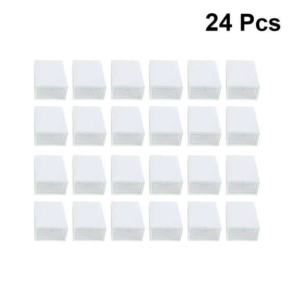 WHAMVOX Transparent Stackable Shoe Storage Boxes Made of PP Material Keep Homes Organized Size S White 24