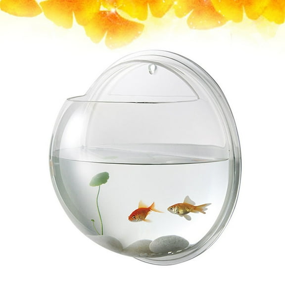 WHAMVOX Transparent Wall Mounted Acrylic Fish Tank for Fish Use Space Saving Home Decor 10.5 x 5 x 5 inches