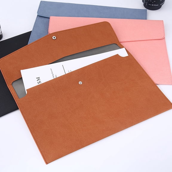 WHAMVOX  Travel Document Pouch Bag Holder Work Briefcase for Student Brown