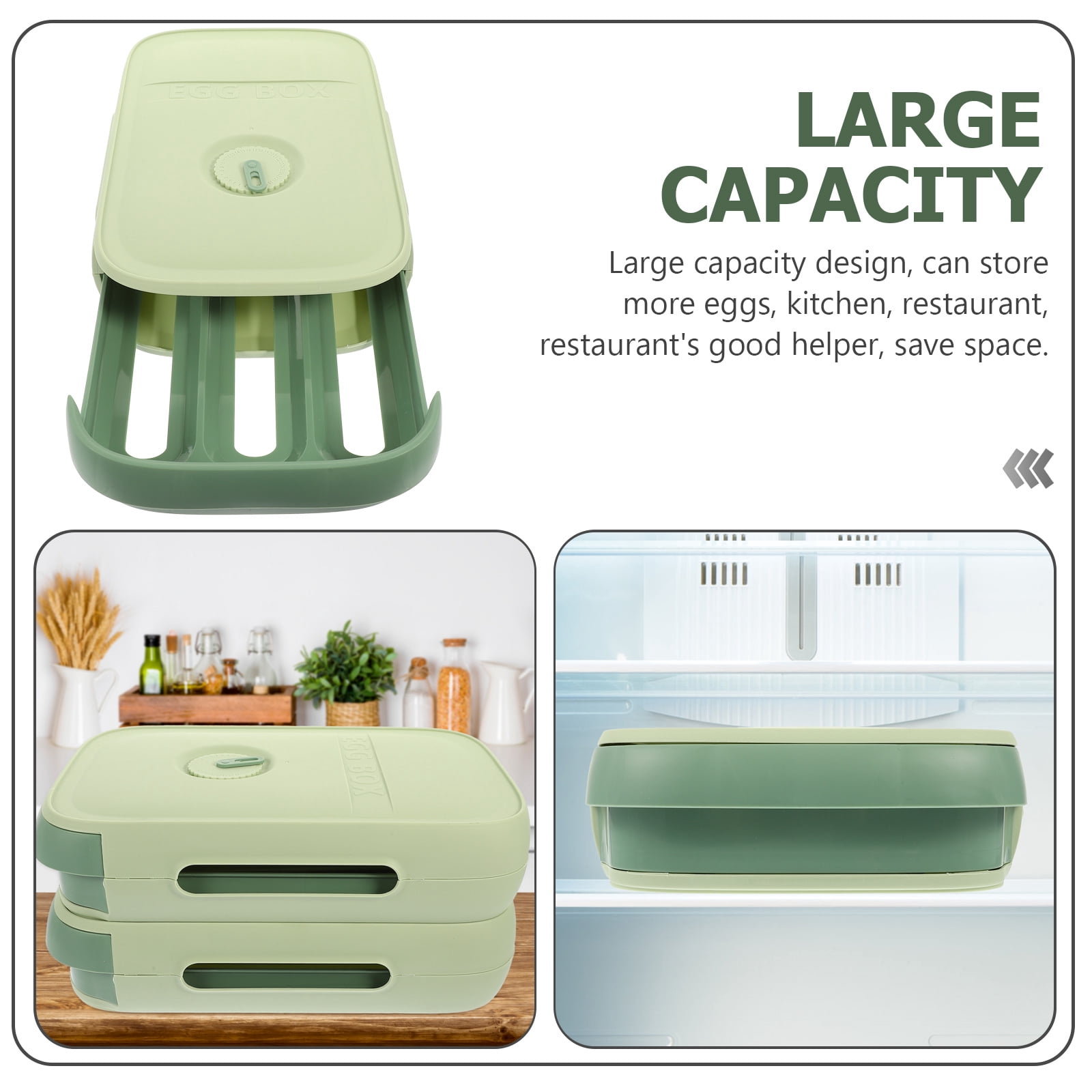 WHAMVOX  Tray Drawer Egg Carton Storage Unit Shelf with Lid
