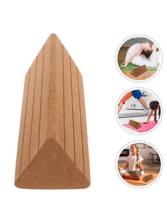 Triangle Cork Yoga Block 1-Pack for Beginners, Non- Exercise Support for Yoga and Pilates