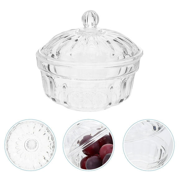 WHAMVOX  Trifle Bowl with Lid Clear Candy Holder Jar Sugar Container