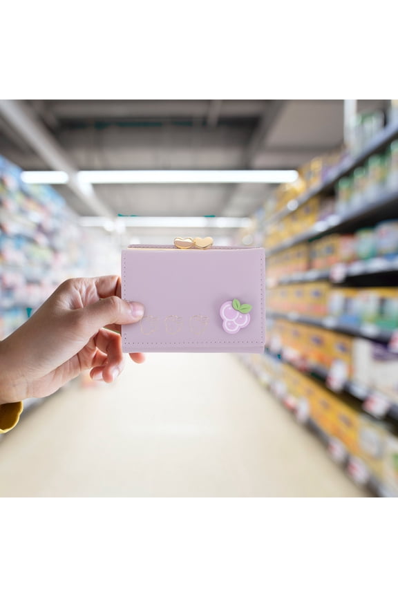 WHAMVOX Trifold Wallet Card Bag Multi-function Card Holder Lovely Coin Storage Bag Convenient Card Bag