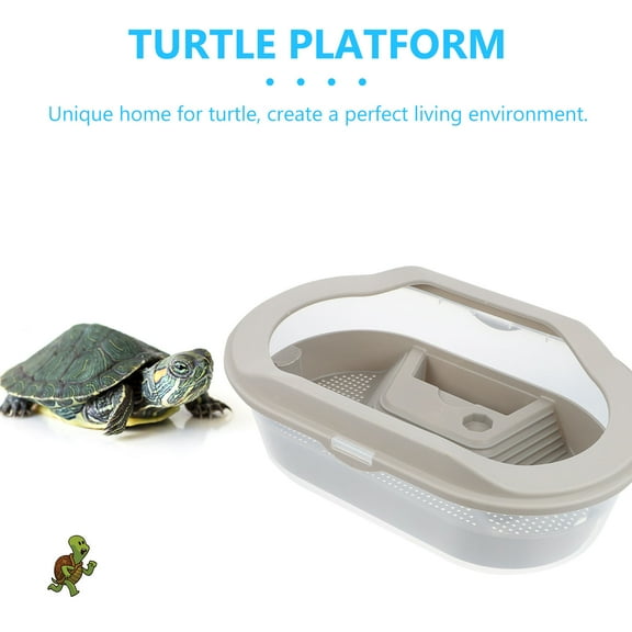 WHAMVOX  Turtle Tank Acrylic Enclosure Terrarium Basking Area Reptile