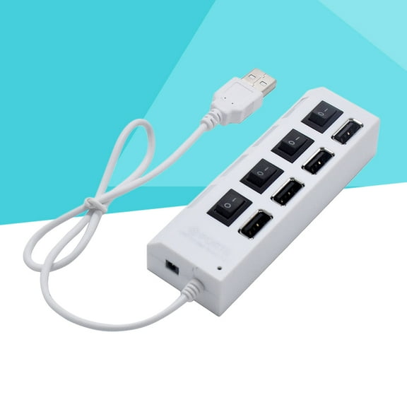 WHAMVOX USB HUB 4 Sockets Independent USB 2.0 Divider(White)