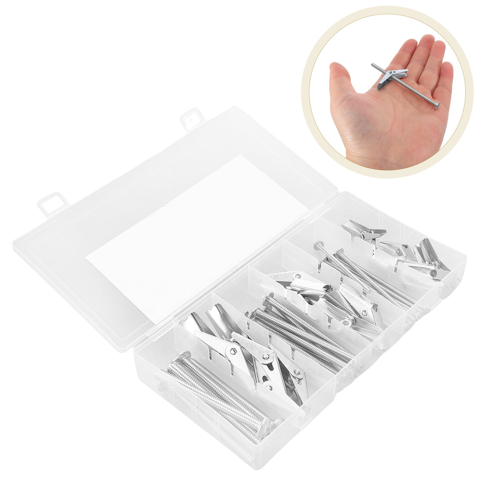 WHAMVOX Umbrella Shaped Drywall Clips 24Pcs Silver Spring Toggle Bolt For Hanging Items