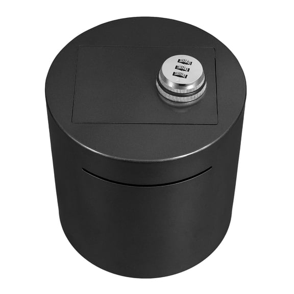 SEWCHICS Durable Black Metal Coin Bank Iron Money Box for Adults Home Supplies