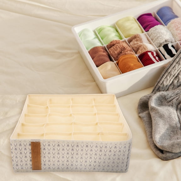 WHAMVOX Underwear Organizer Foldable Socks Storage Case Underwear Organizer Divider Wardrobe Box