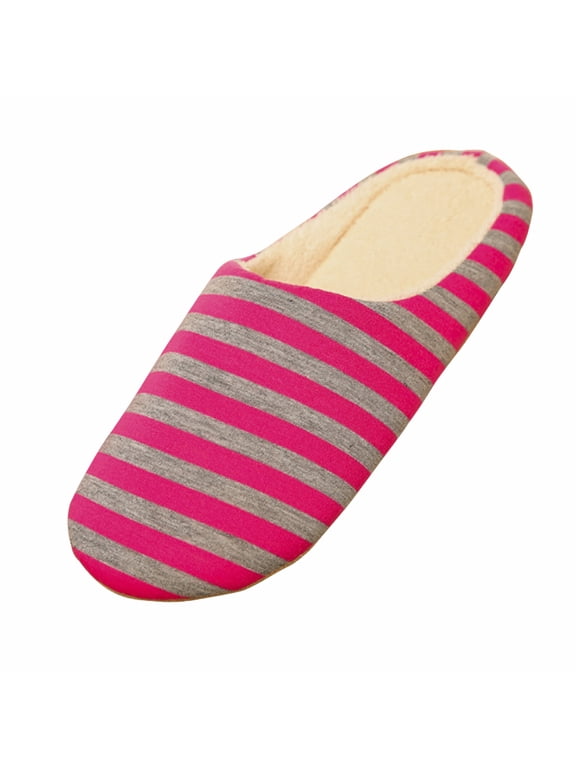 Cotton Unisex Warm Slippers Rosy Suede Soles Silent Mute Autumn Winter