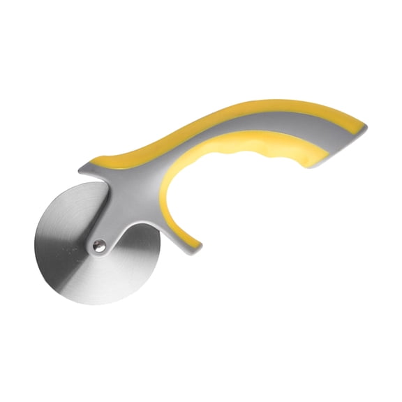 ROMANSENTIAL 1Pc Practical Pizza Roller Cutter with Anti Rust Stainless Steel and Ergonomic Yellow Handle