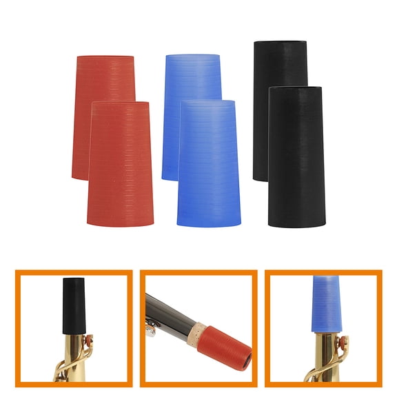 YSNOOWE 6Pcs Saxophone Neck Sleeve Silicone Covers Assorted Colors for Alto and Tenor Saxophones