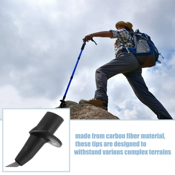 WHAMVOX Universal Ski Pole Tip Carbon Fiber Trekking Pole Tip Tungsten Steel Hiking Stick Tip Multi-Functional Design For Terrains Grip And Stability