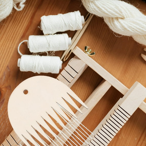 HOOWIFFY Tapestry Weaving Comb Wooden 2Pcs Small Hole Design