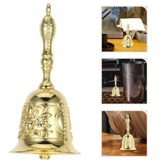 WHAMVOX Vintage Hand Cranked Bell for Service Retro Bell Decor Loud Hand Bell for Office Dining Table Classroom Management Bell Restaurant Desktop Bell