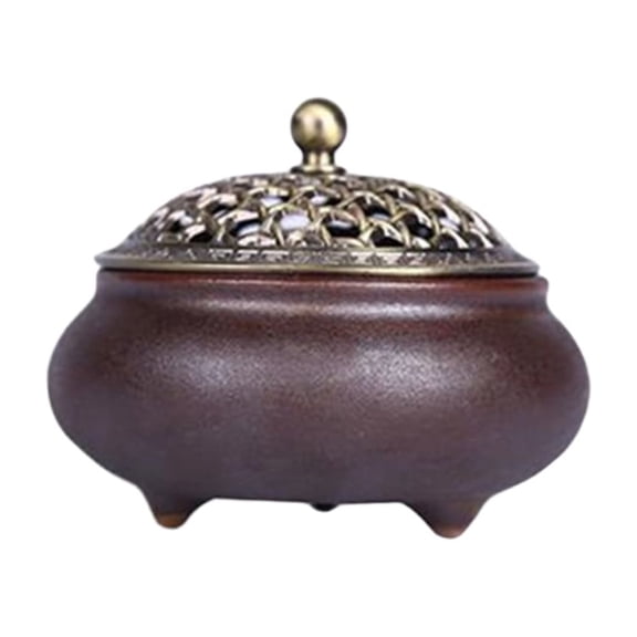 WHAMVOX Vintage Incense Censer Yoga Practical Burner Creative Censer Desktop Decoration Dark Brown