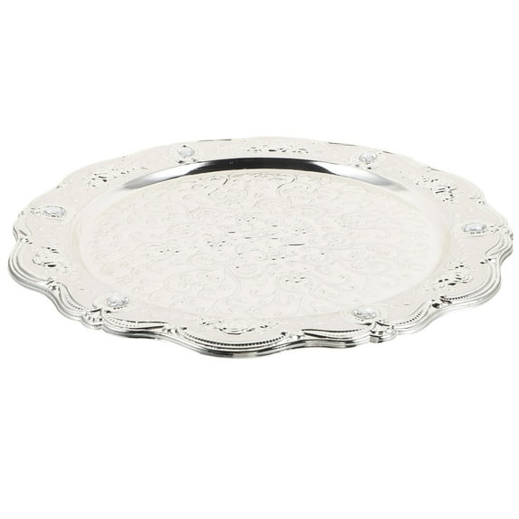 WHAMVOX Vintage Silver Iron Serving Tray for Storage with Beautiful Finish Perfect for Home Parties and Decor 10.5 x 7.5 inches
