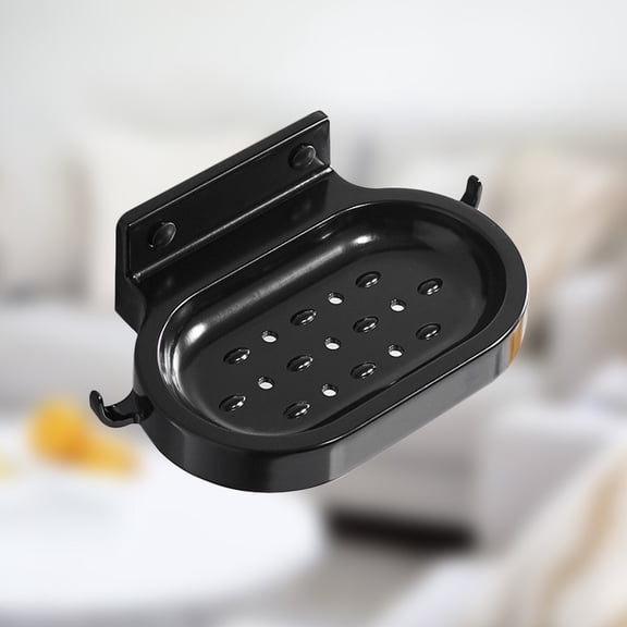 ROMANSENTIAL Wall Mounted Black Soap Dish Basket Vintage Style Aluminum Bathroom Accessory