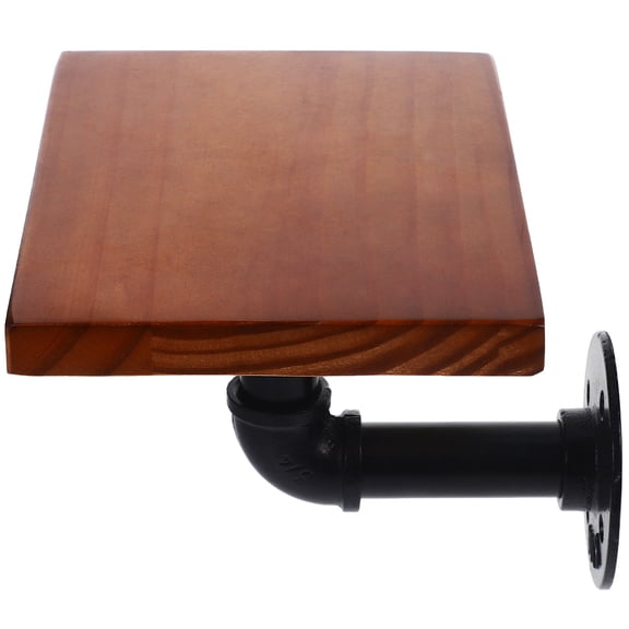 WHAMVOX Vintage Wrought Iron Wood Partition Wall Hanging Decoration Frame Retro Black Bracket (Random Board Color and Grain)