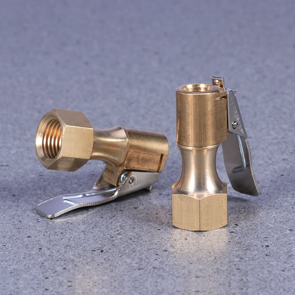 ROMANSENTIAL Locking Air Chuck For Tires Heavy Duty Brass Construction 2Pcs 1.85In